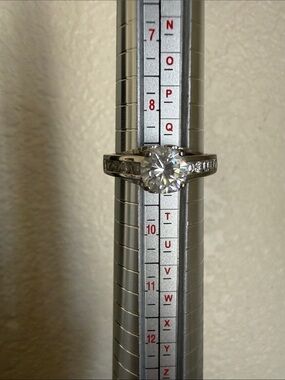 Classic Silver-Tone Solitaire Ring with Clear Center Stone